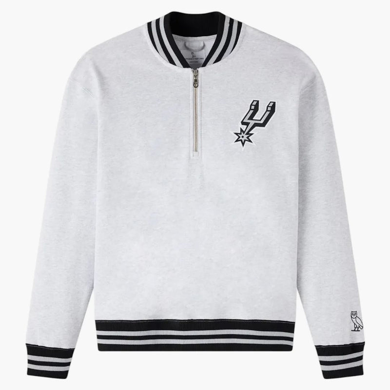 Ovo NBA San Antonio Spurs Quarter-Provin čtvrtina zip Mockneck mikina popel Heather Grey