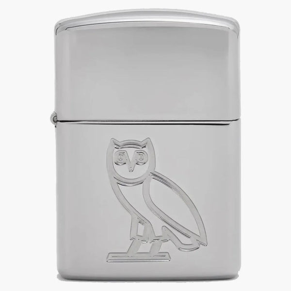 OVO OWL Zippo lehčí stříbro
