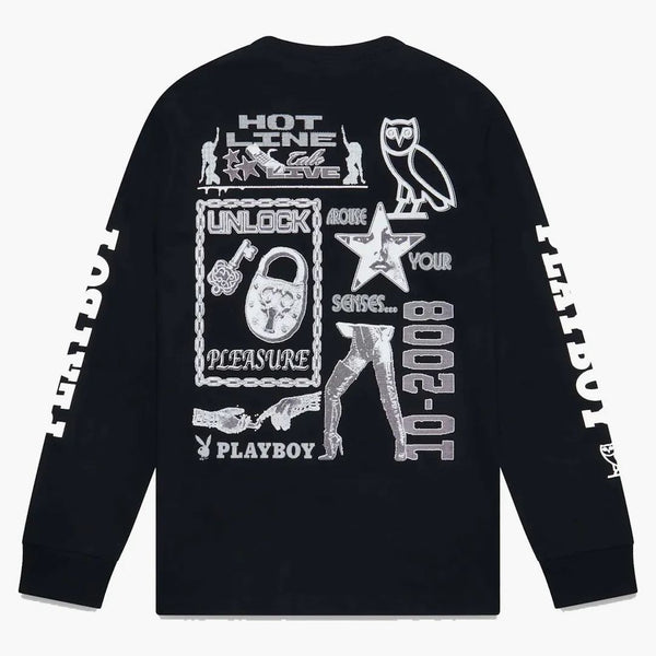 Ovo Playboy Hotline Tričko pro longsleeve černé