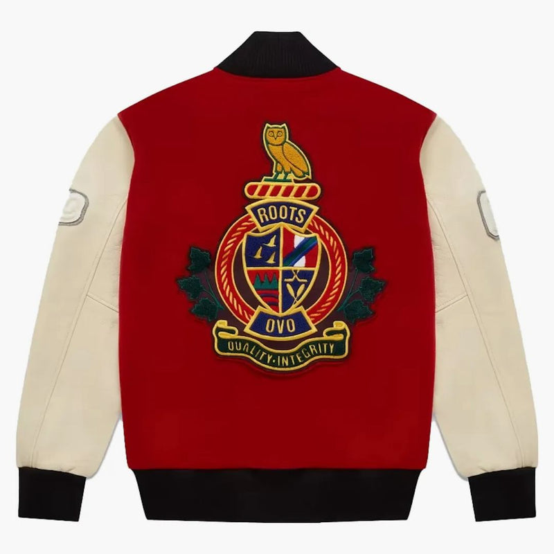 Ovo Roots Varsity Jacket Red