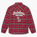 Ovo Sherpa lemovaná flanelová bunda (FW21) červená