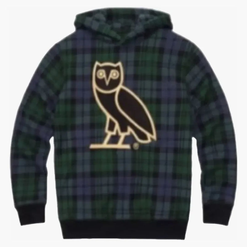 Ovo Tartan Og Owl Hoodie Green