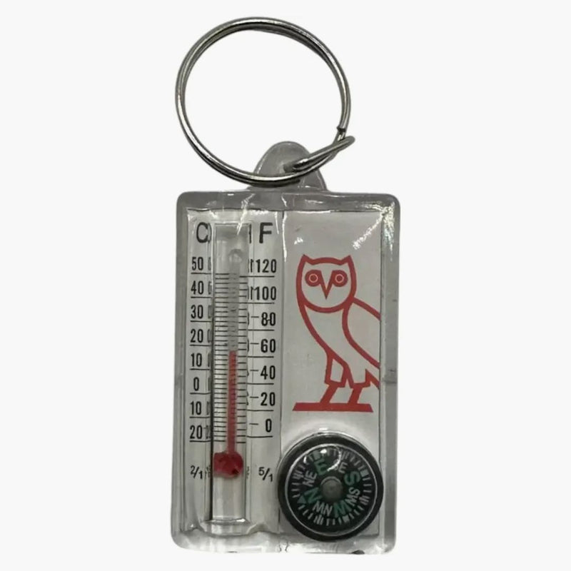 Ovo thermometer Compass Keychain Clear