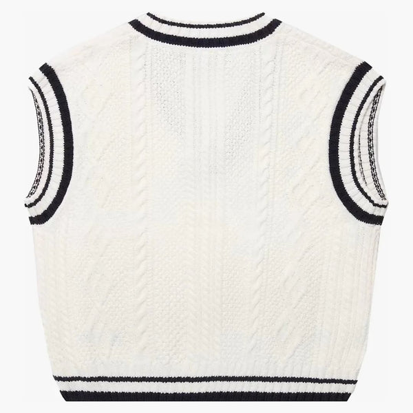 Ovo U of t Womens Cable Knit Sweater Vest Cream