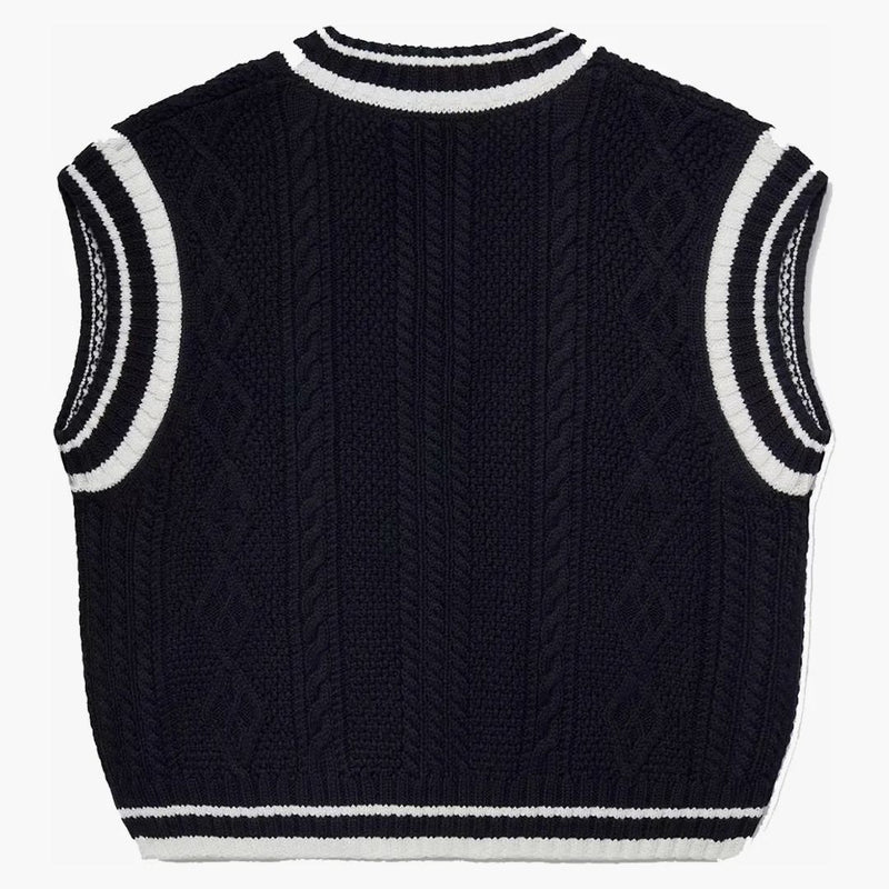 Ovo u of t womens cable knit sweater vest navy
