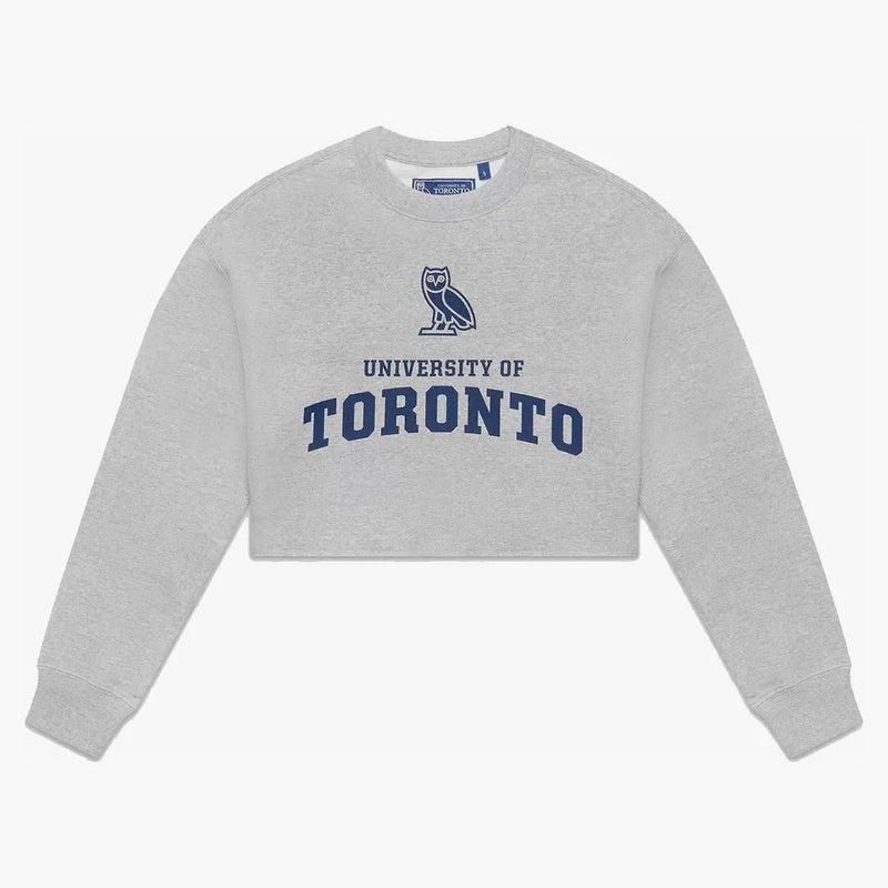 Ovo U of t Womens Cropped Crew Heather Gray