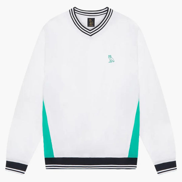 Ovo V-Neck sweater windbreaker white