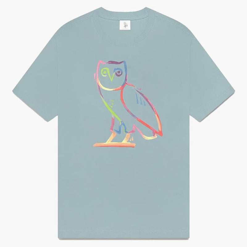 Ovo Watercolor Owl tričko modré
