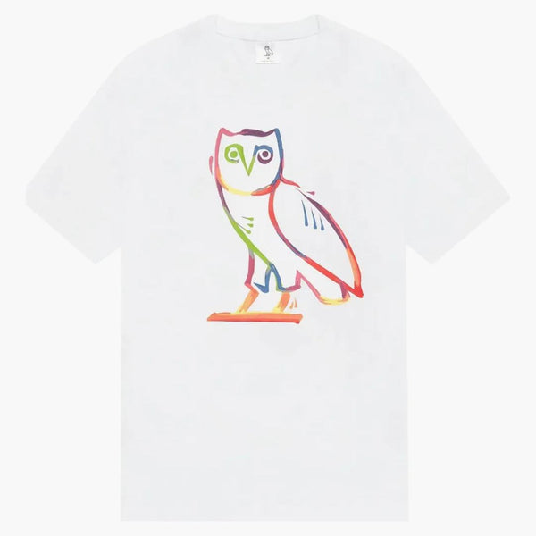 Ovo Watercolour OWL T-shirt white