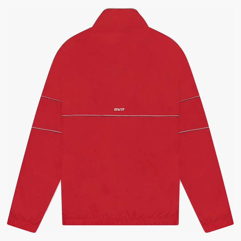 Ovo Wind Tech Reflective Track Jacket Red