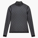 Ovo Womens Monogram Mock Neck Black