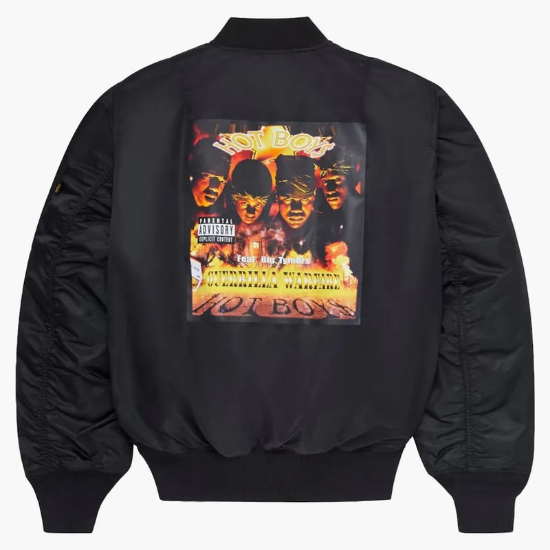 Ovo X Alpha Industries X Hot Boys Ma-1 Bomber Jacket Blacket