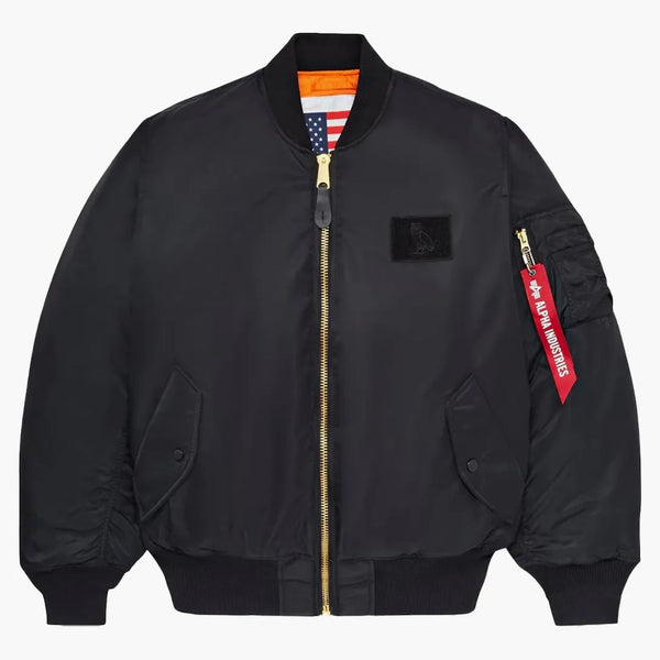 Ovo X Alpha Industries X Hot Boys Ma-1 Bomber Jacket Blacket