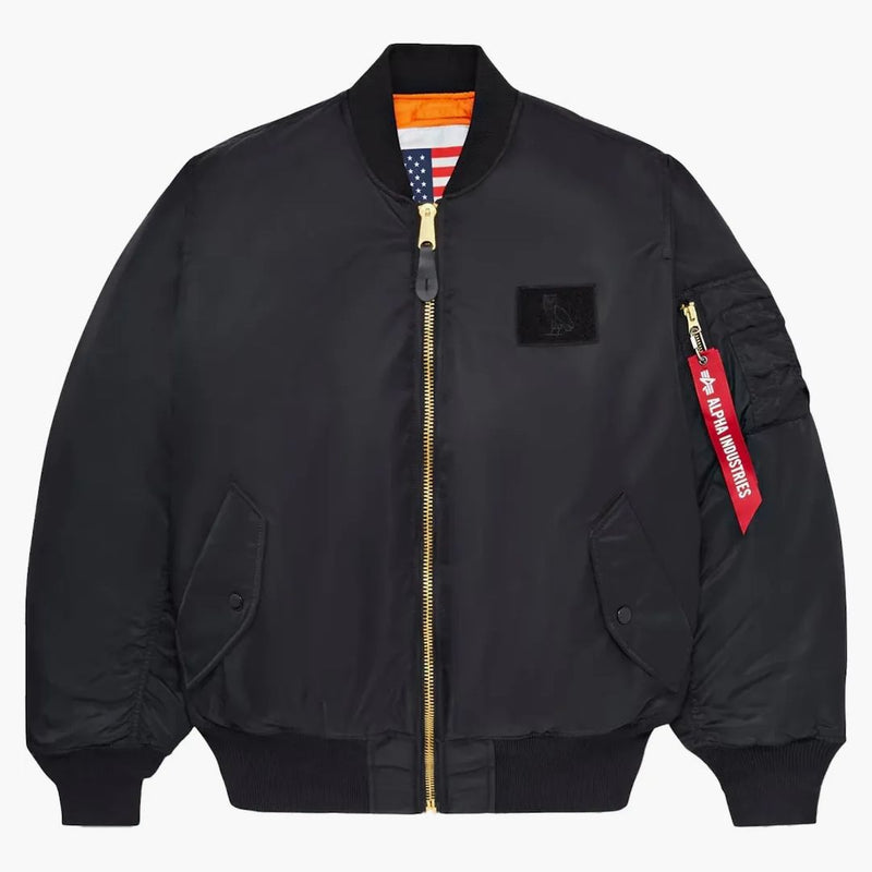Ovo X Alpha Industries X Hot Boys Ma-1 Bomber Jacket Blacket