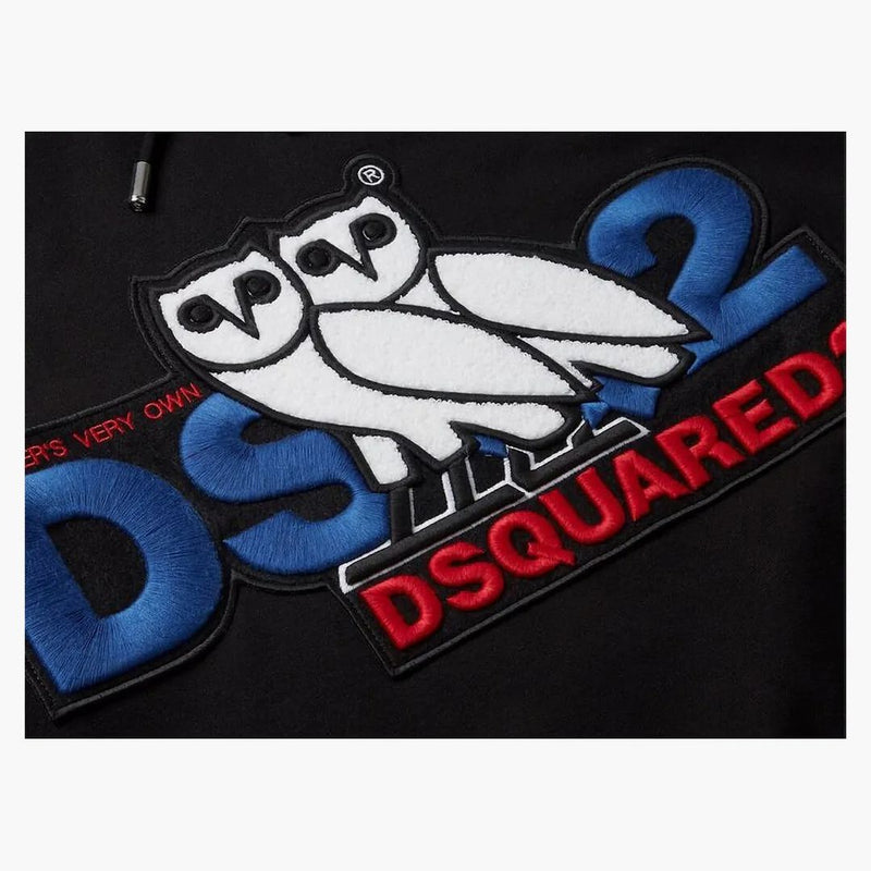 Ovo x dsquared chenille hoodie black