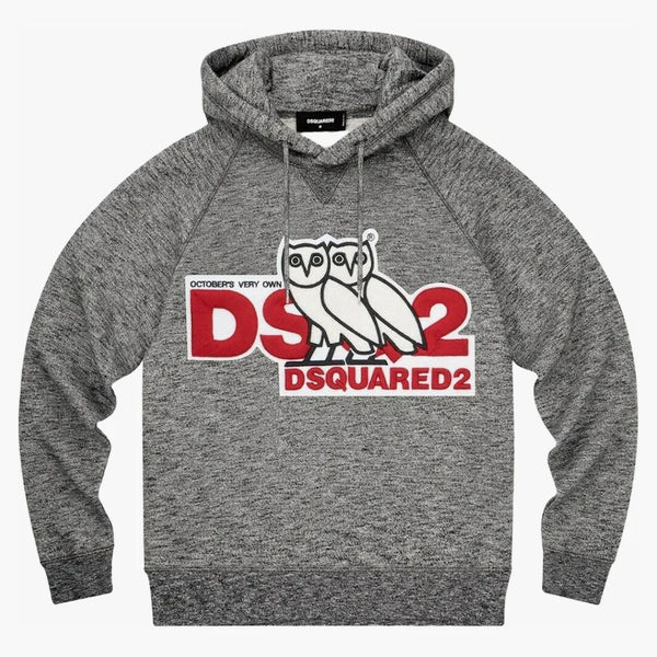 OVO X Dsquared Chenille Hoodie Heather Grey