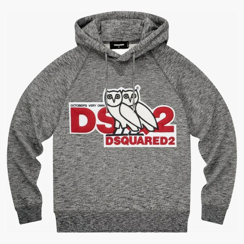 Ovo X Dsquared Chenille Hoodie Heather Gray