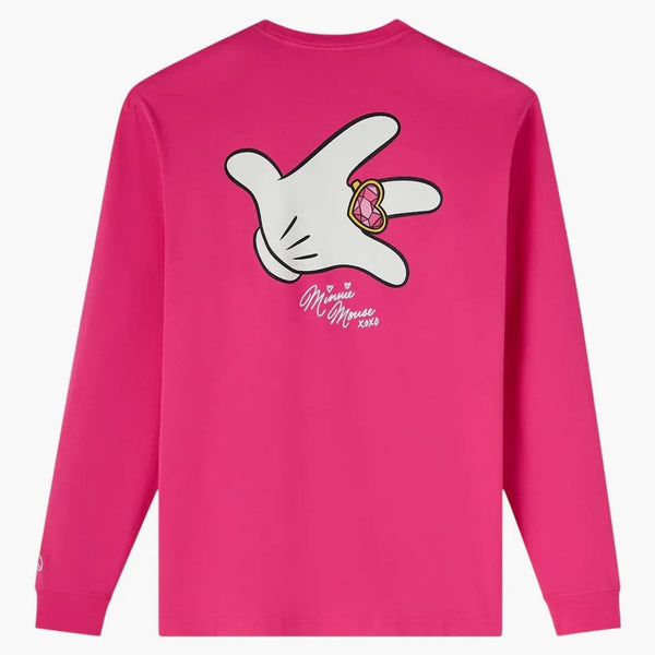 Ovo X Disney Valentine's Collegiate Long Sleeve T-Shirt Fuchsia