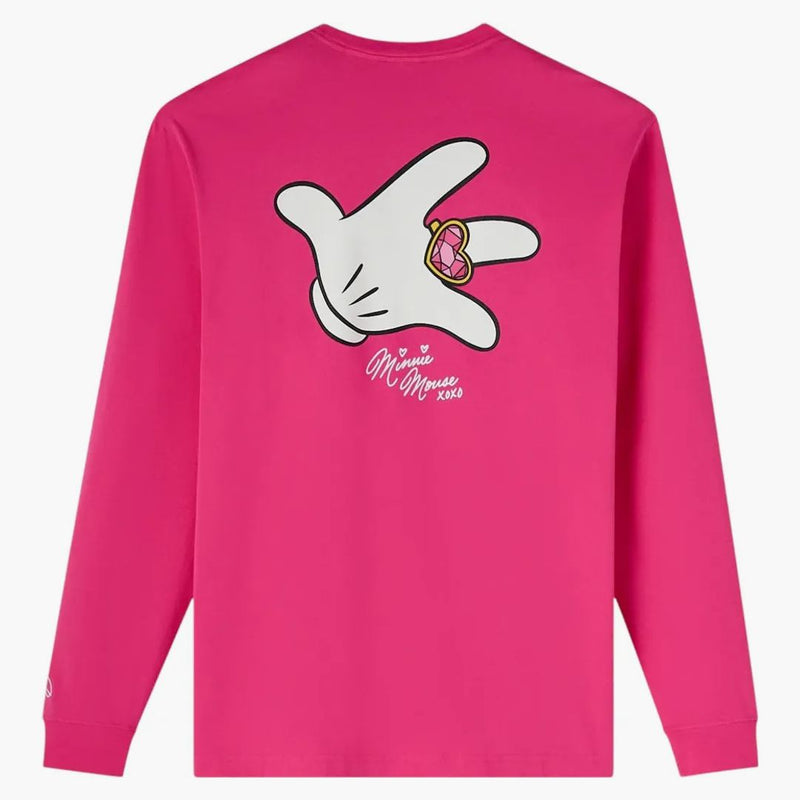 Ovo X Disney Valentine's Collegiate Long Sleeve T-Shirt Fuchsia