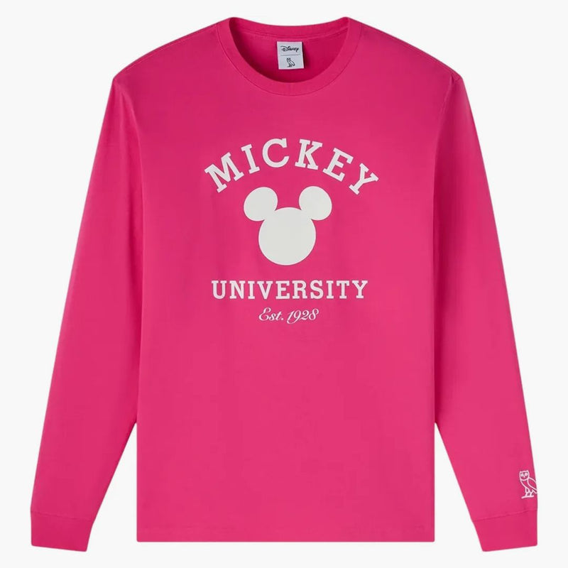 Ovo X Disney Valentine's Collegiate Long Sleeve T-Shirt Fuchsia