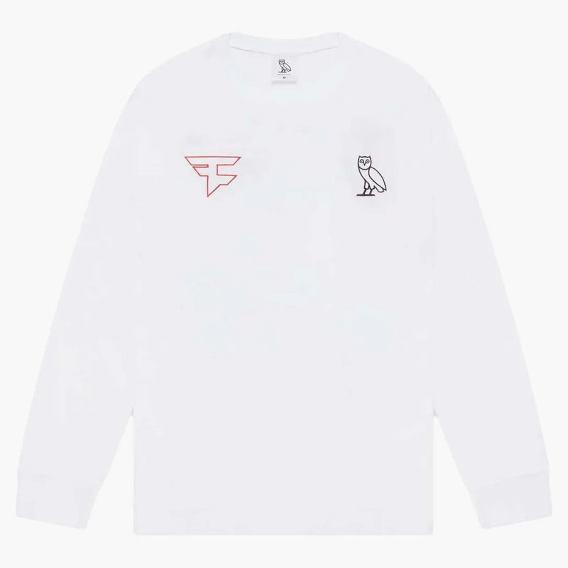 Ovo X Face Clan New Athletes Longsleeve T-Shirt White