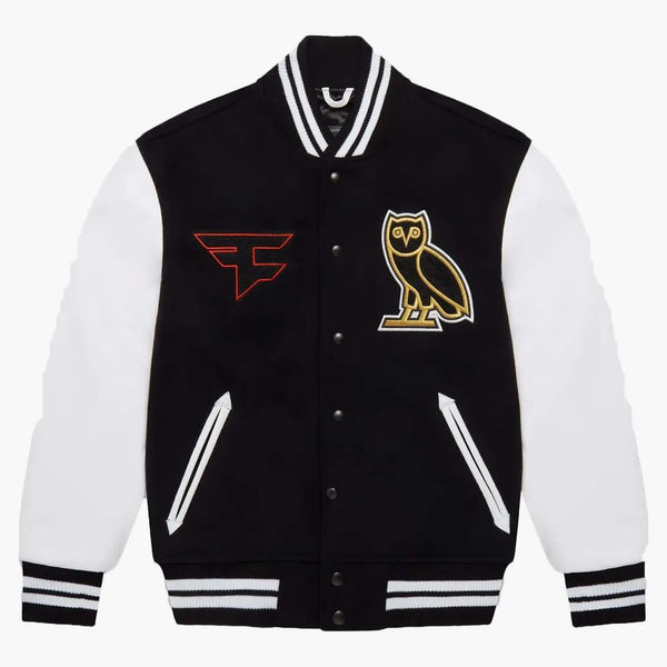 Ovo X Face Clan Varsity Jacket Black