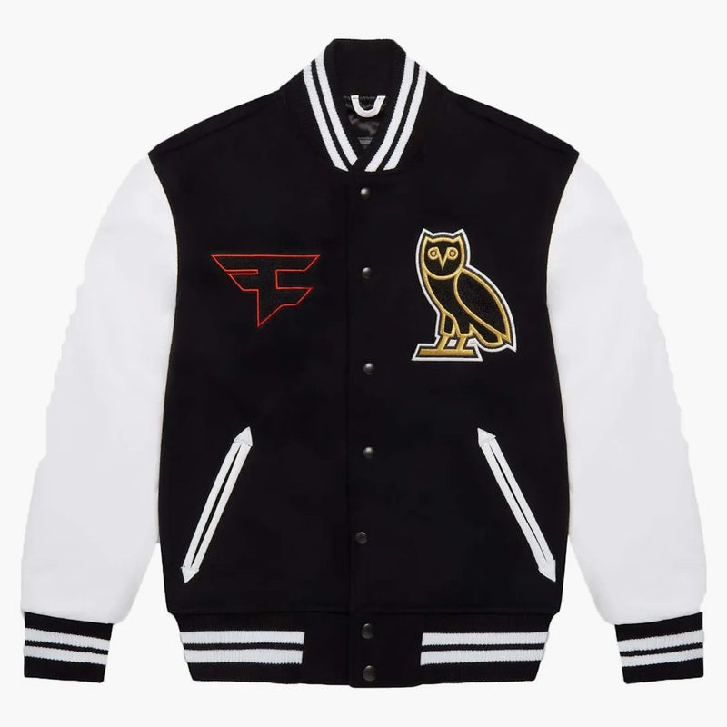 Ovo X Face Clan Varsity Jacket Black