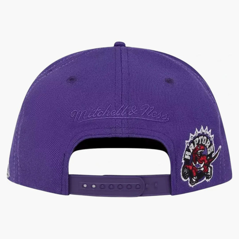 Ovo X Mitchell & Ness Toronto Raptors ’95 Draft Day Snapback has Black/Purple