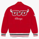 Ovo x nba býky varsity bunda červená