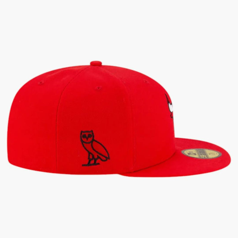 Ovo x NBA Chicago Bulls 59Fifty Fitted Cap Red/White