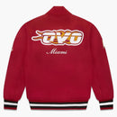 Ovo X NBA Heat Varsity Jacket Red