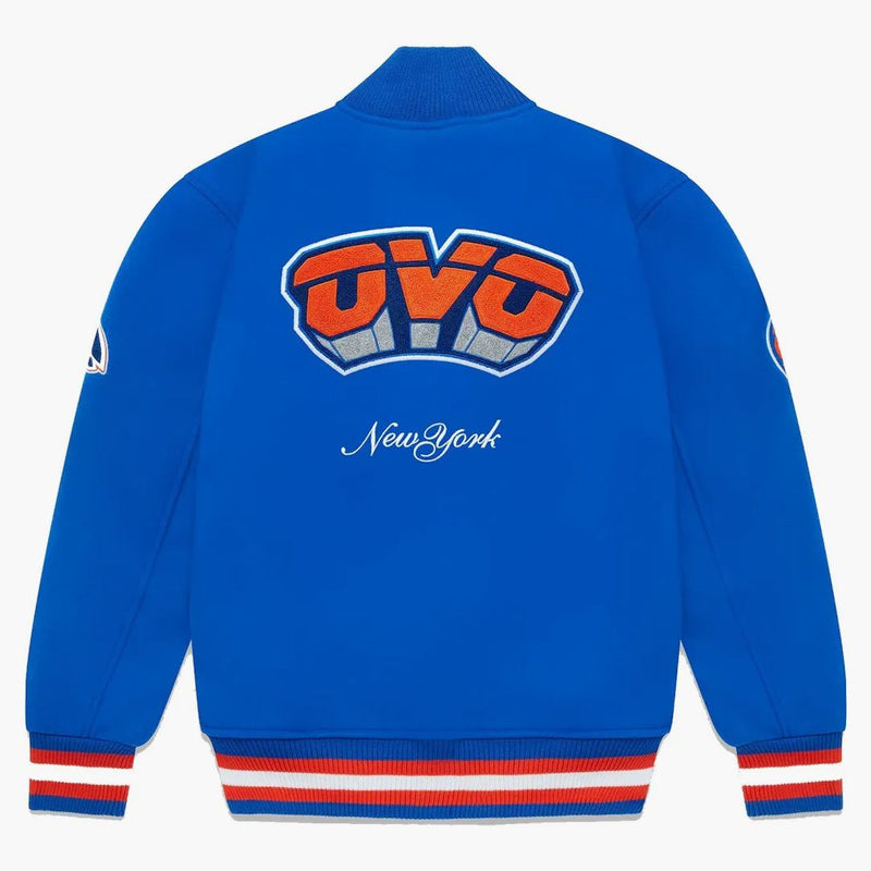Ovo X NBA Knicks Varsity Jacket Blue