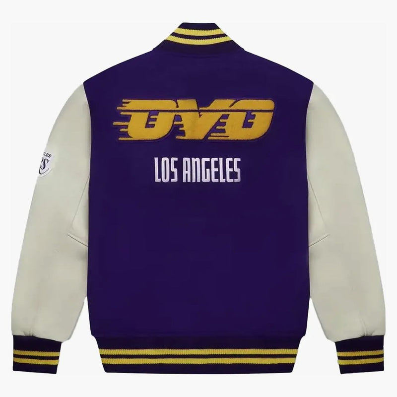OVO X NBA Lakers Varsity bunda (FW23) fialová