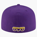Ovo X NBA Los Angeles Lakers 59fifty Fitted has Purple/Gold