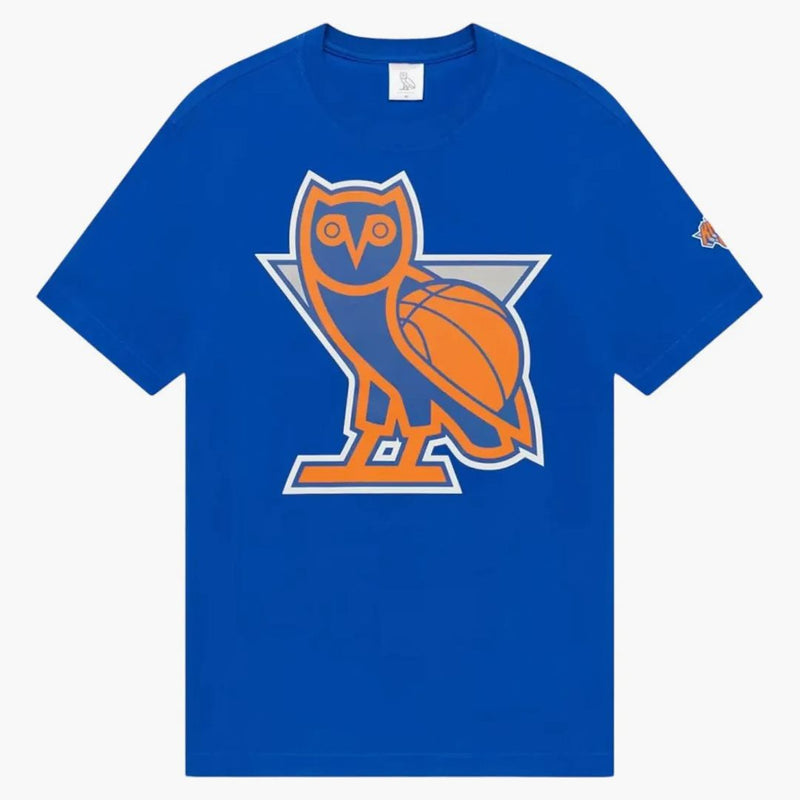 Ovo x nba New York Knicks Og Owl T-Shirt Blue