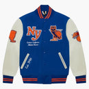 Ovo X NBA New York Knicks Varsity Jacket Blue