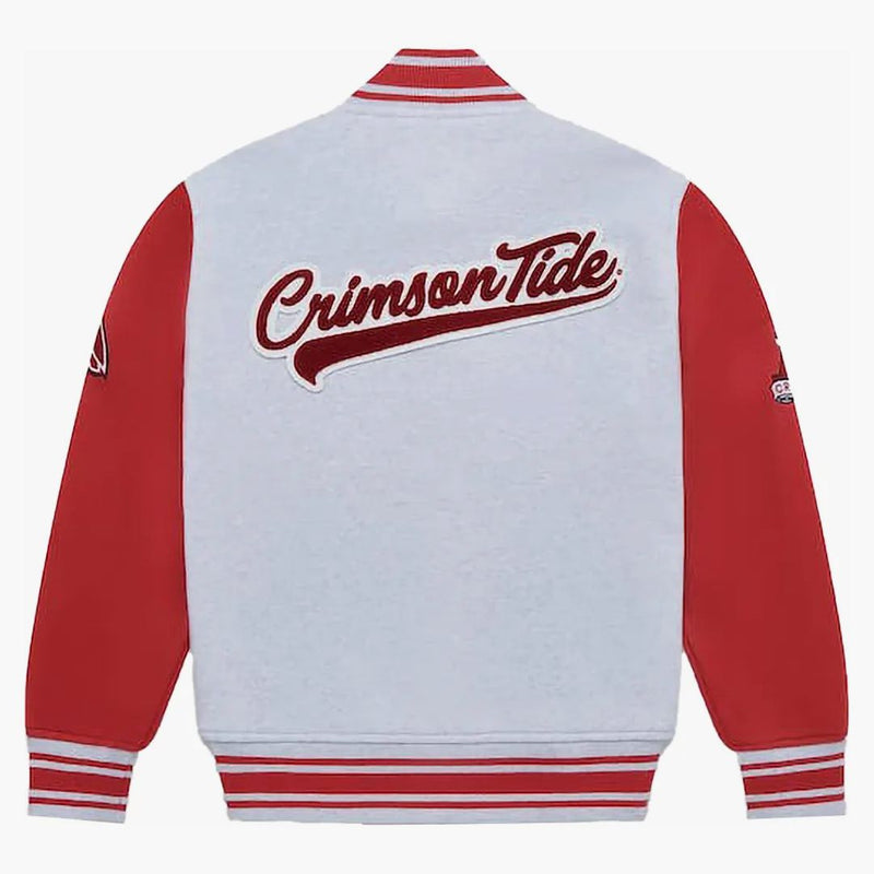 Ovo x NCAA Alabama Crimson Tide Fleece Versity Jacket Heather Grey