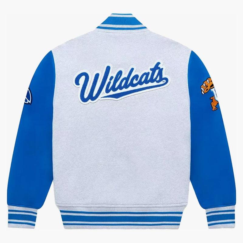 Ovo X NCAA Kentucky Wildcats Fleece Varsity Jacket Heather Gray
