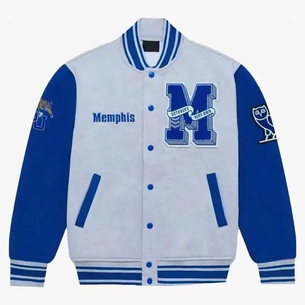 Ovo x ncaa memphis tigri pile versity giacca heather grigio