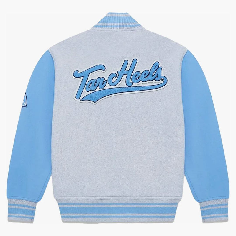 Ovo X NCAA North Carolina Tar Heels Fleece Varsity Jacket Heather Gray