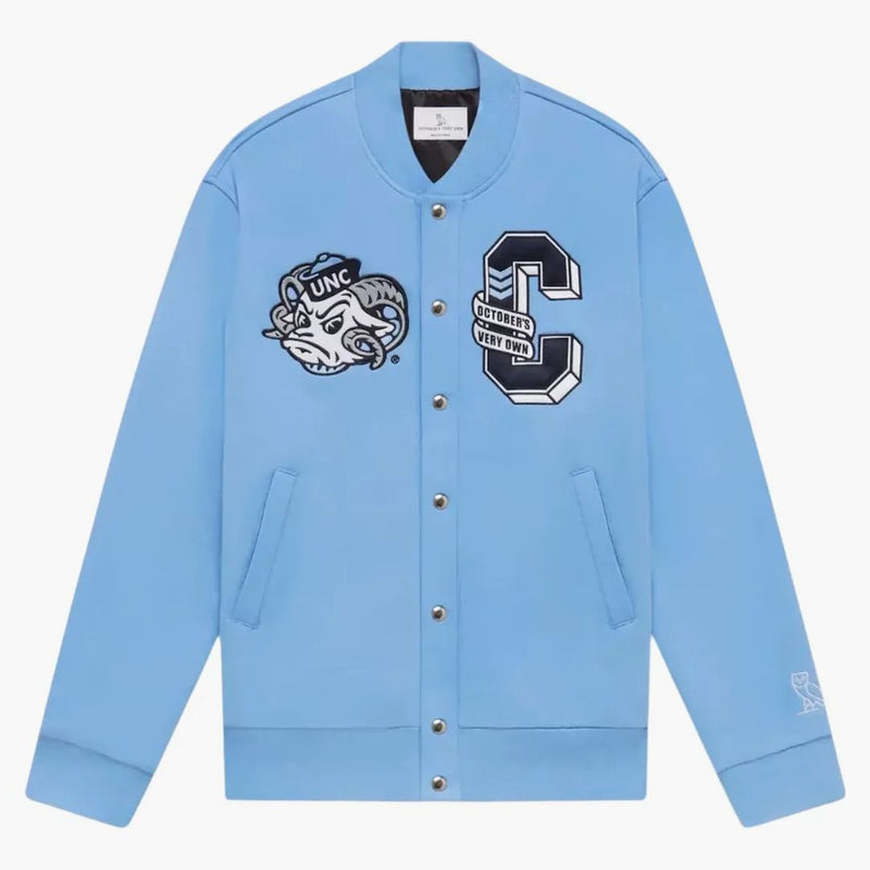 Ovo X NCAA North Carolina Tar Heels Versity Jacket Light Blue