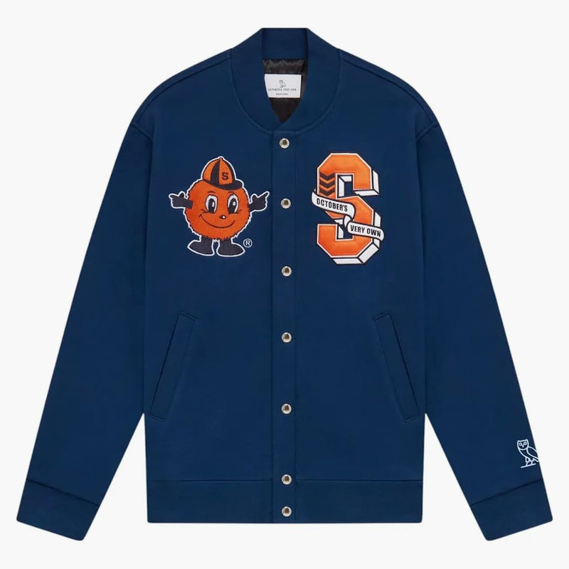 Ovo X NCAA Syracuse Oranges Varsity Jacket Navy