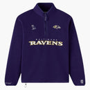 Ovo X NFL Baltimore Ravens Polartec Mock Neck Quarter-Zip Fleece Purple