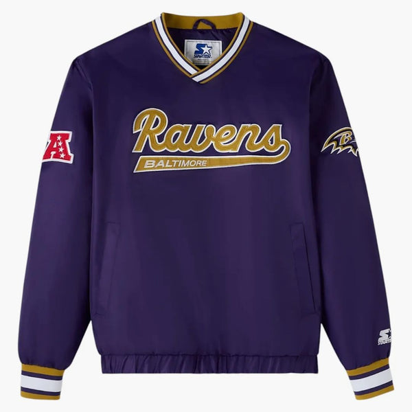 Ovo x nfl Baltimore Ravens Starter Trainer Pullover bunda fialová