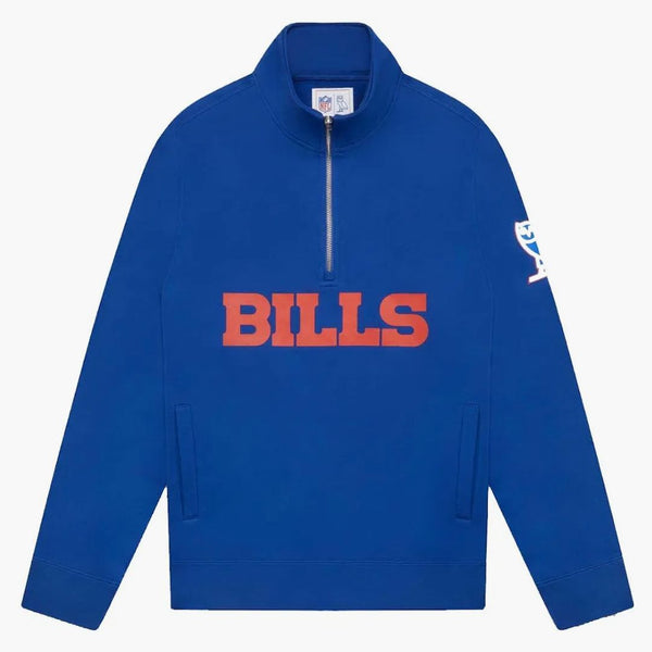 Ovo x nfl Buffalo Bills 1/4 Zip Mock Neck Blue