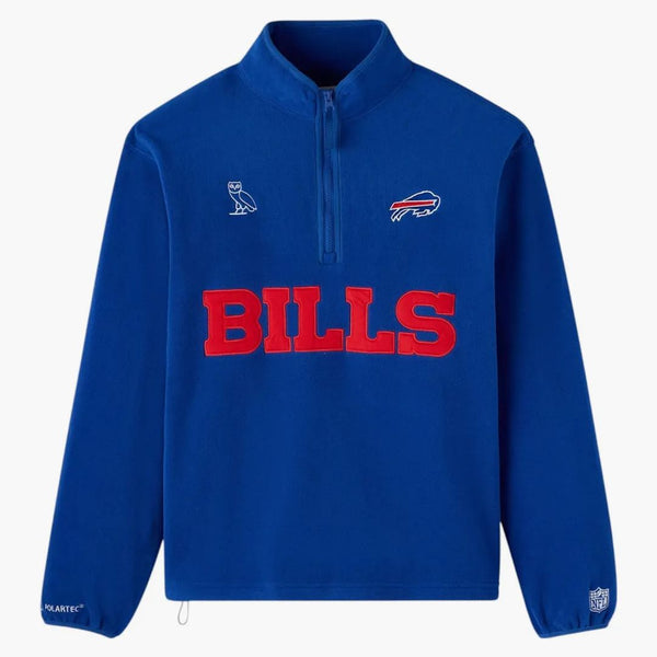 Ovo x nfl Buffalo Bills Polartec Mock Neck Quarter-Zip Fleece Blue