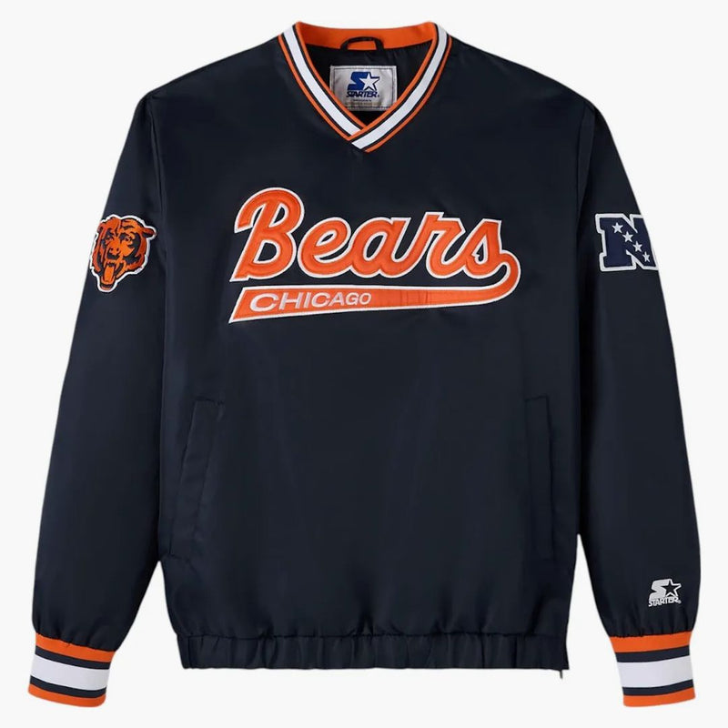 Ovo x NFL Chicago Bears Starter Trainer Pullover bunda námořnictva