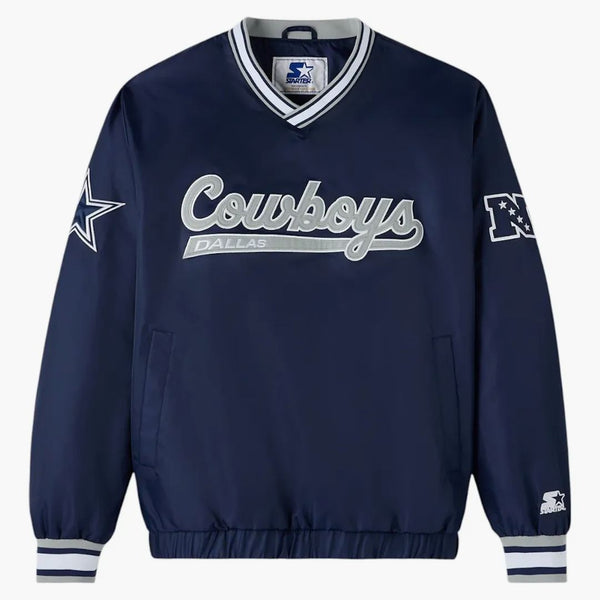 OVO X NFL Dallas Cowboys Starter Trainer Pullover bunda námořnictva