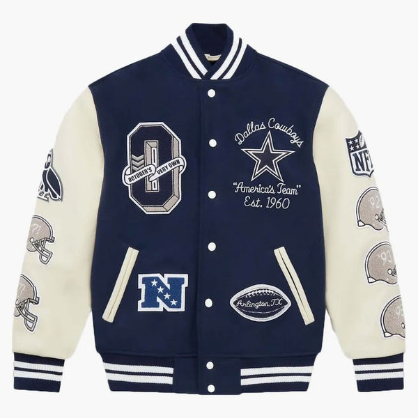 OVO X NFL Dallas Cowboys Varsity Jacket Navy