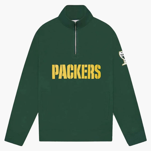 Ovo x NFL Green Bay Packers 1/4 Zip Mock Neck Green